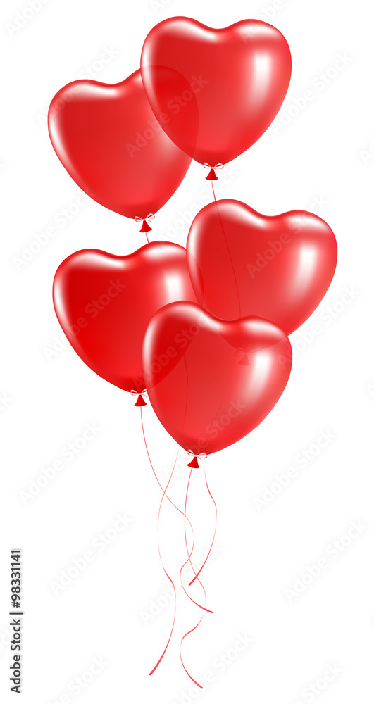 Balloons in the shape of heart