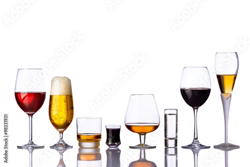 glasses of alcoholic drinks