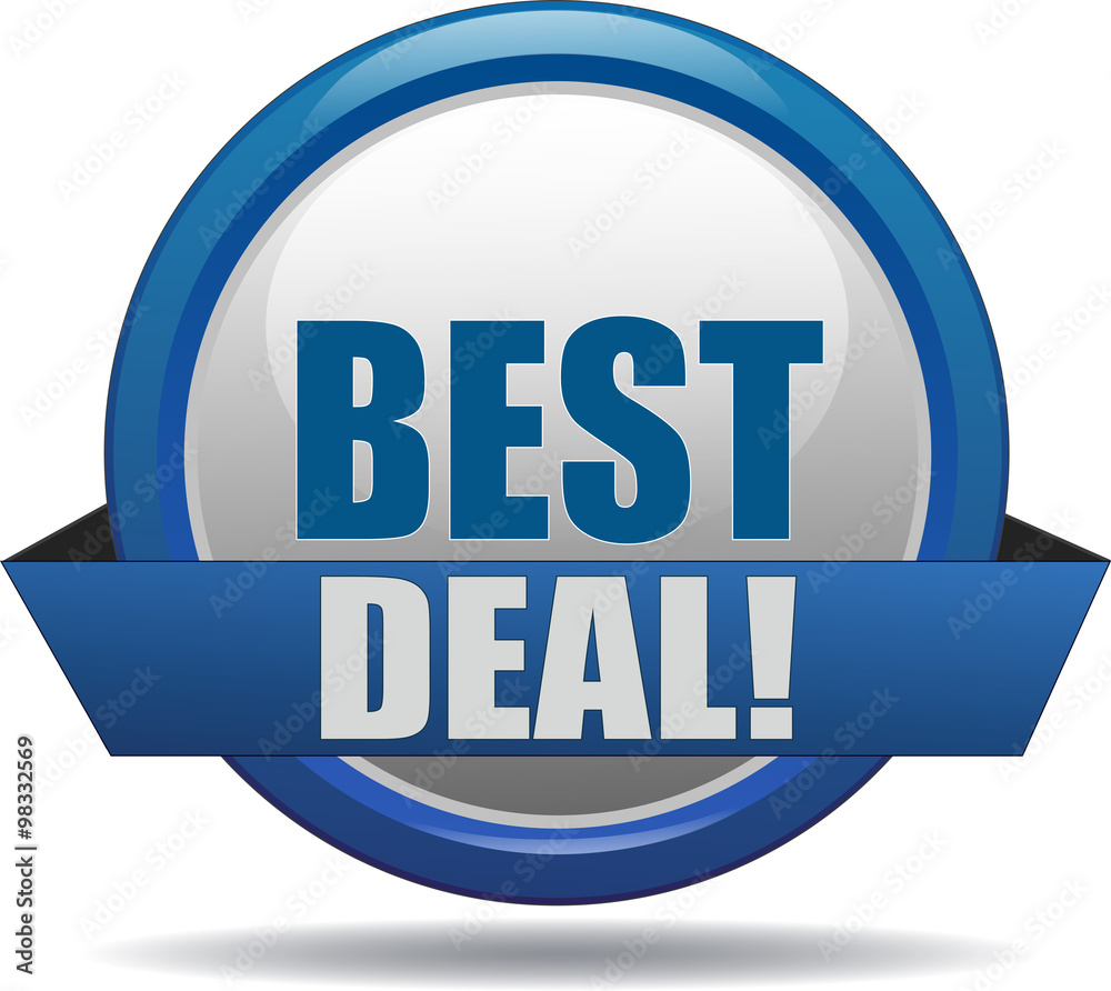 BEST DEAL / realistic modern glossy 3D eps vector sign / icon in blue with a banderole BEST DEAL / realistic modern glossy 3D eps vector sign / icon in blue with a banderole