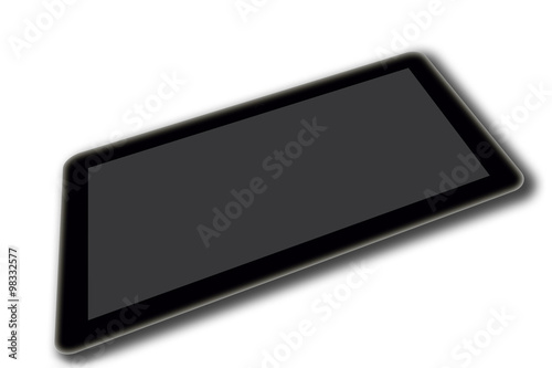 Black tablet isolated on white