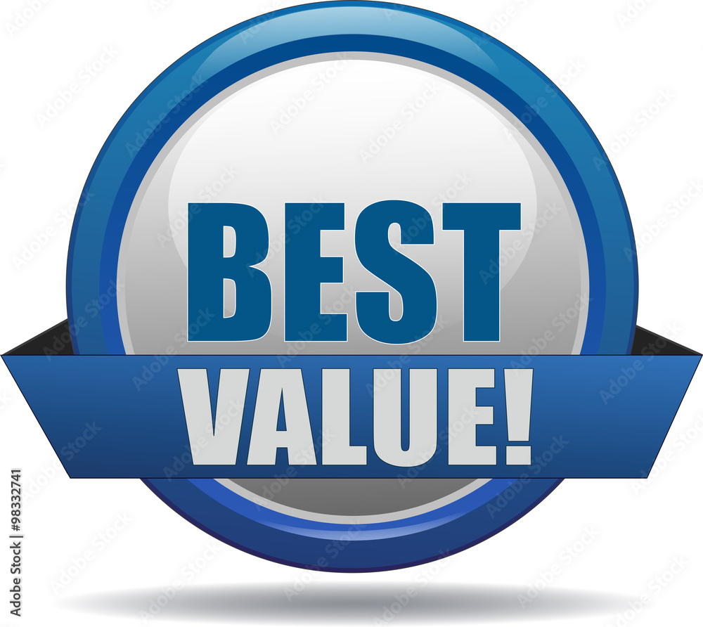 BEST VALUE / realistic modern glossy 3D eps vector sign / icon in blue with a banderole BEST VALUE / realistic modern glossy 3D eps vector sign / icon in blue with a banderole