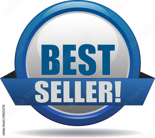 BEST SELLER / realistic modern glossy 3D eps vector sign / icon in blue with a banderole