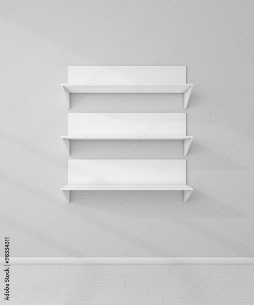 3d rendered modern shelves.