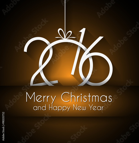 2016 Happy New Year and Merry Christmas Background