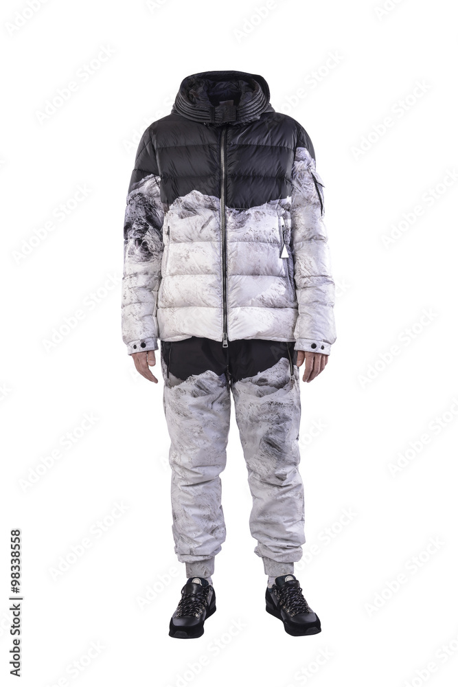 ski suit on a white background