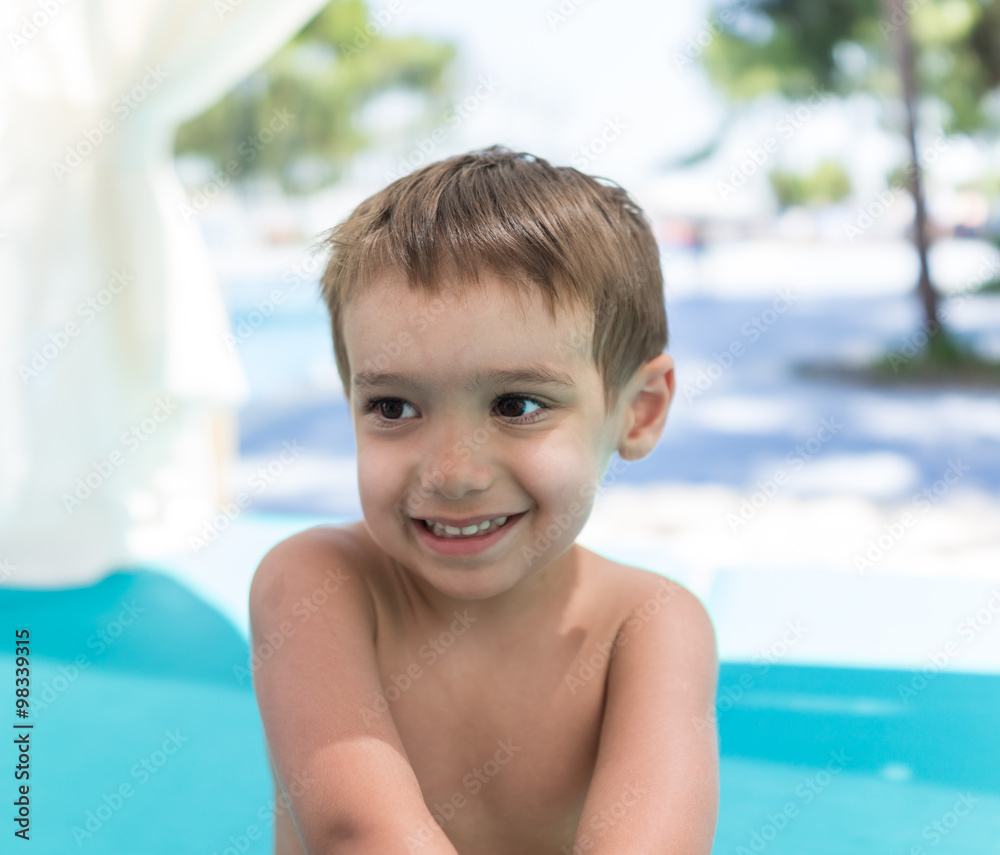 Happy little boys spending holiday vacation in beautiful resort Happy little boys spending holiday vacation in beautiful resort