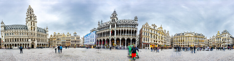 Handdoek met foto Brussel Panorama van de Brusselse Grote Markt  © Ints