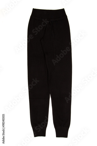 black women's pants on a white background