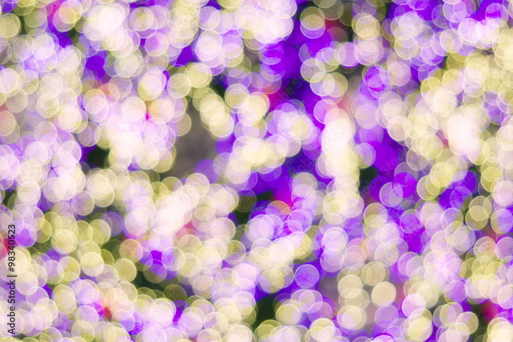Defocused of glitter or purple and yellow bokeh Defocused of glitter or purple and yellow bokeh