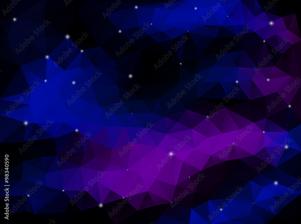 Obraz premium Night Sky with Stars. Polygonal Vector