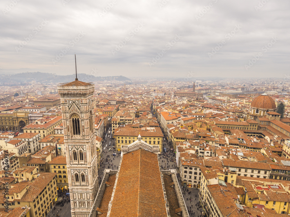 Florence / cityscape with Giotto's bell tower and skyline