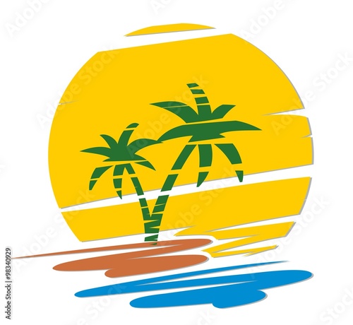 Logo tropical island. 