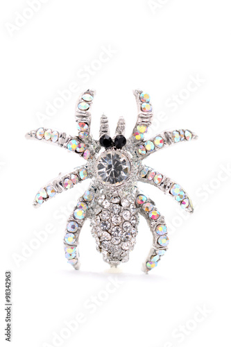 brooch in the form of a spider on a white background