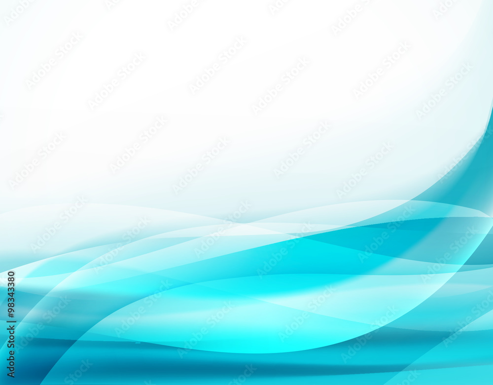 aqua blue background with transparent horizontal waves. vector Stock