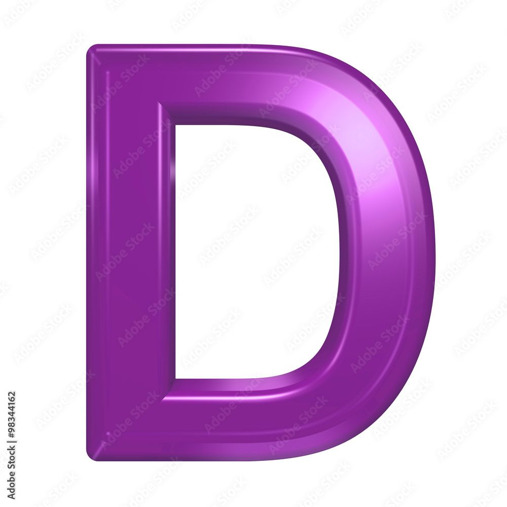 One letter from purple glass alphabet set, isolated on white. Computer generated 3D photo rendering. One letter from purple glass alphabet set, isolated on white. Computer generated 3D photo rendering.