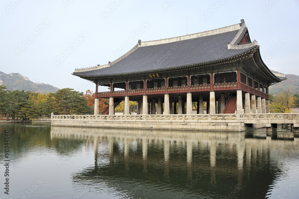 Gyeonghoeru, an open two story pavilion