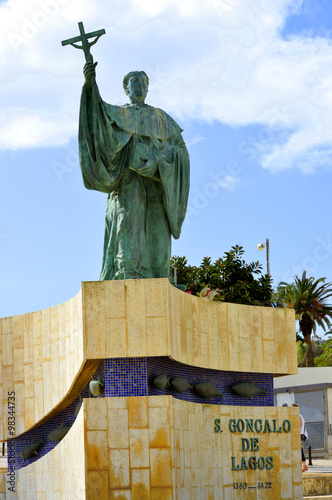 Statue of the Portuguese Patron Saint of fishermen in the Algarve S. Goncalo de Lagos