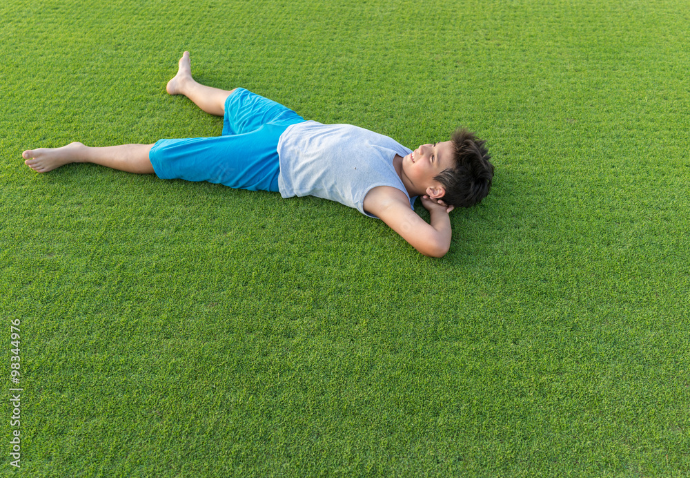 The best summer holiday vacation laying on perfect green grass