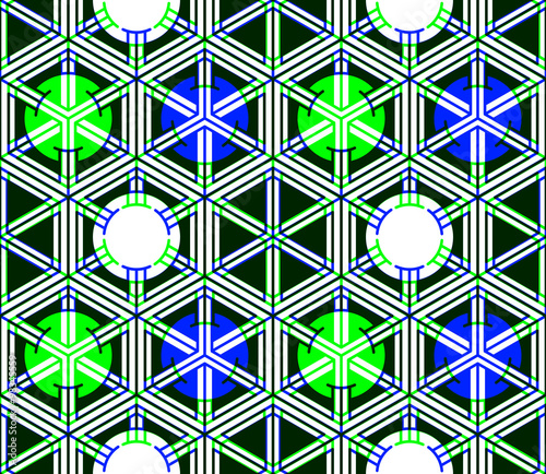 Regular colorful endless pattern with intertwine three-dimension