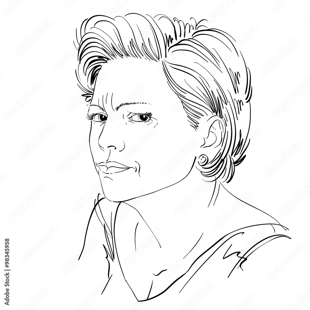 Vector portrait of attractive woman, illustration of good-lookin Vector portrait of attractive woman, illustration of good-lookin
