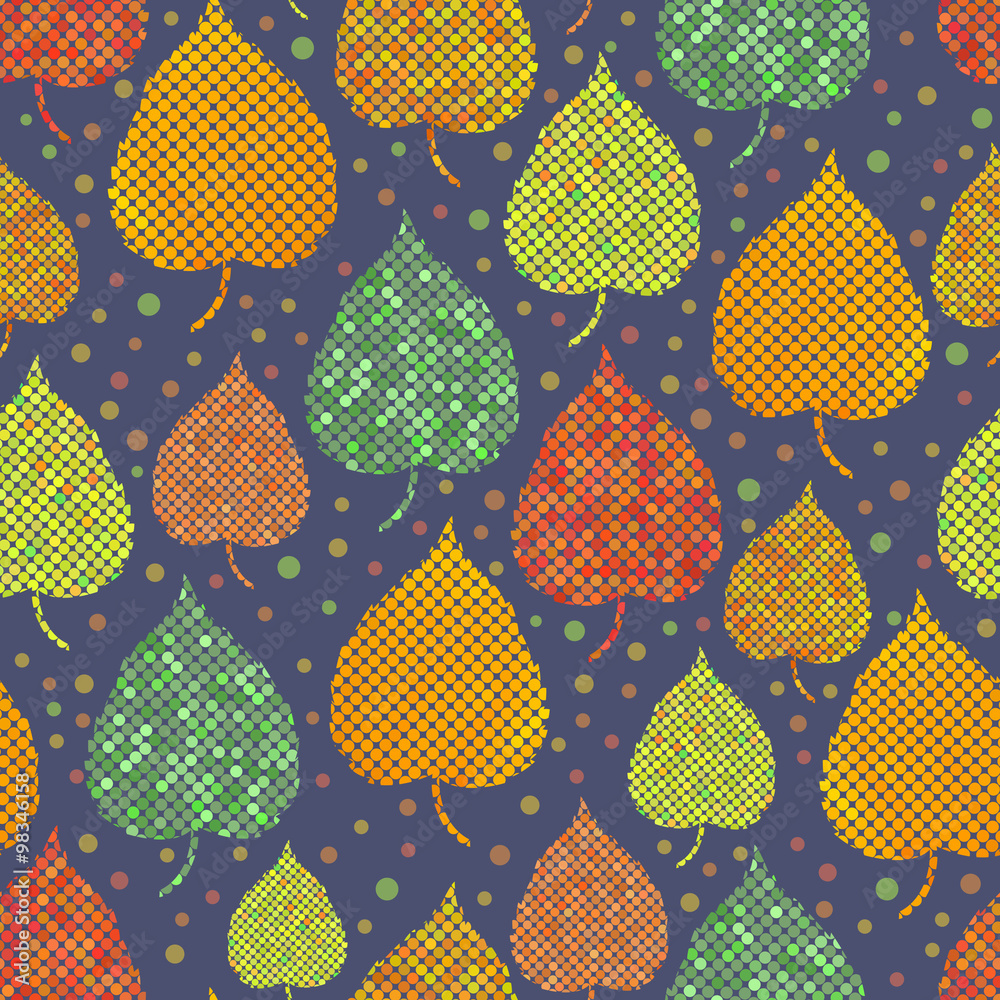 Bright seamless background with autumn leaves Bright seamless background with autumn leaves