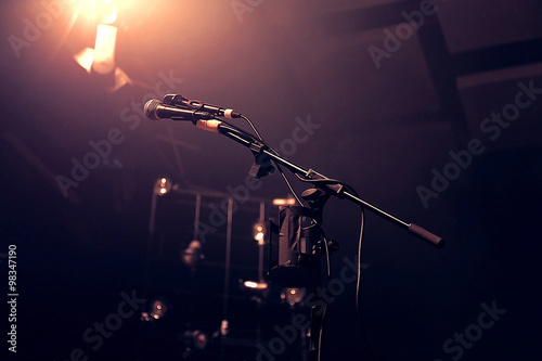 Microphone on prepared concert stage