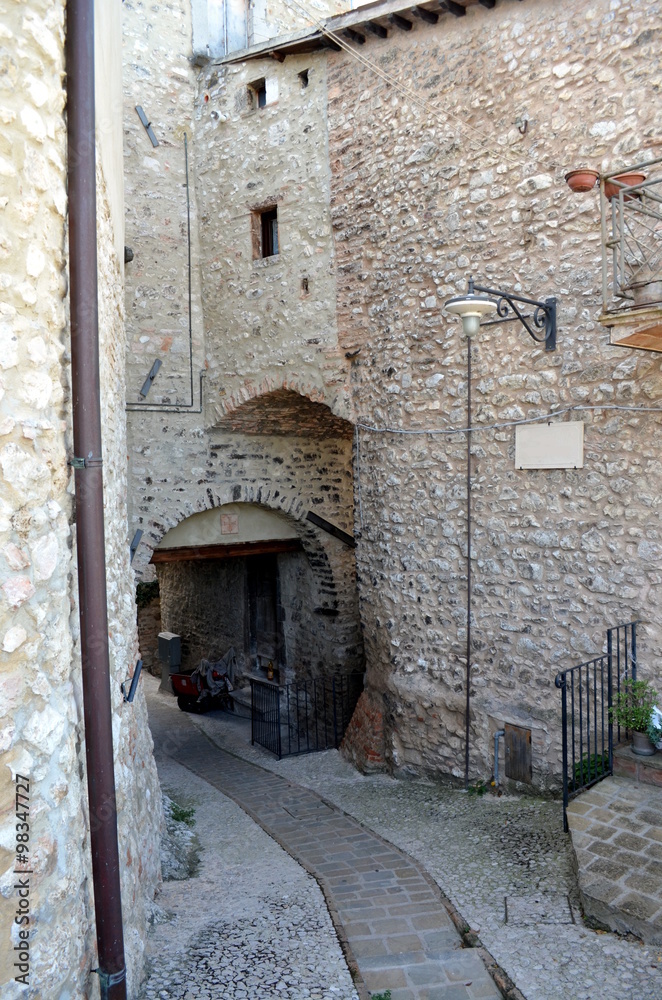 Glimpse of a typical medieval village in Italy