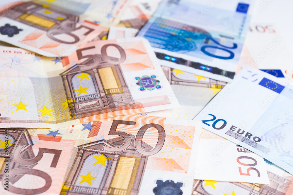 Money euro coins and banknotes background Money euro coins and banknotes background