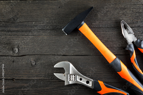 Tools on wood photo