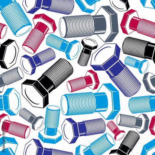 Bolt 3d vector seamless pattern. Creative background with three-