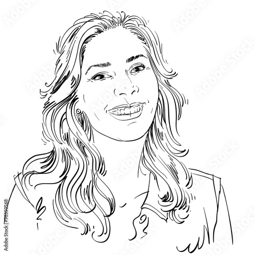 Graphic vector hand-drawn illustration of white skin attractive