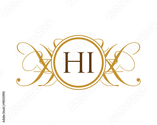 HI Luxury Ornament Initial Logo