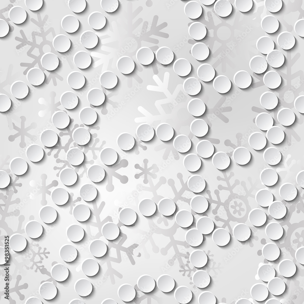 Seamless background with snowfall and snowflakes