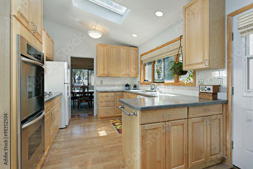 Kitchen with skylight