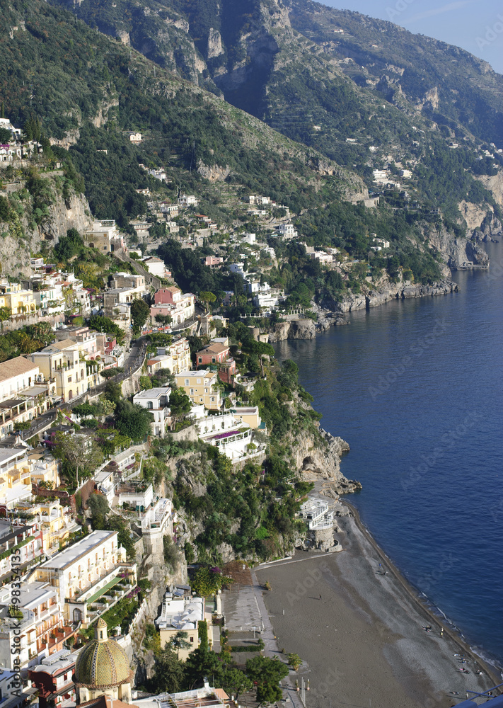 Positano village, from Amalfi Coast, Italy