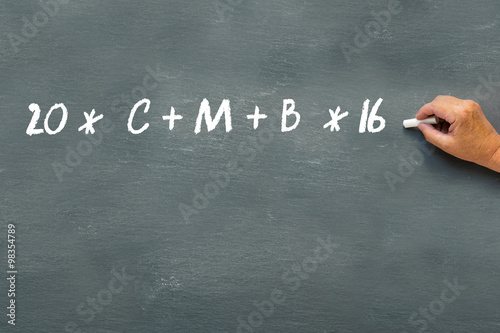 Photography Epiphany Day, hand writing sign of blessing on a blackboard with