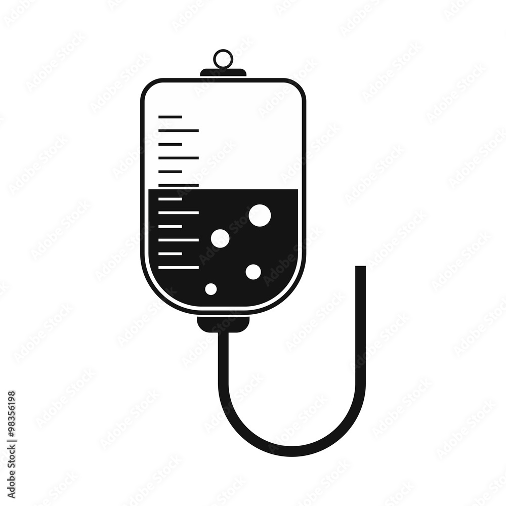 Flat medical icon blood transfusion on a white background Flat medical icon blood transfusion on a white background