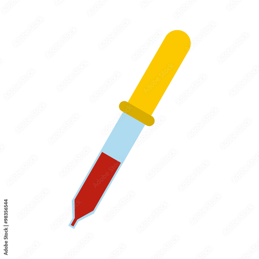 Flat medical icon dropper on a white background Flat medical icon dropper on a white background