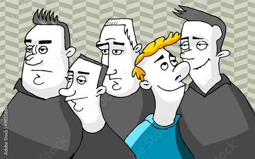 Independent thinking illustration, thinking by yourself vector drawing. Shows individualism, daydreaming, nonconformism, positive thinking and being different from others.