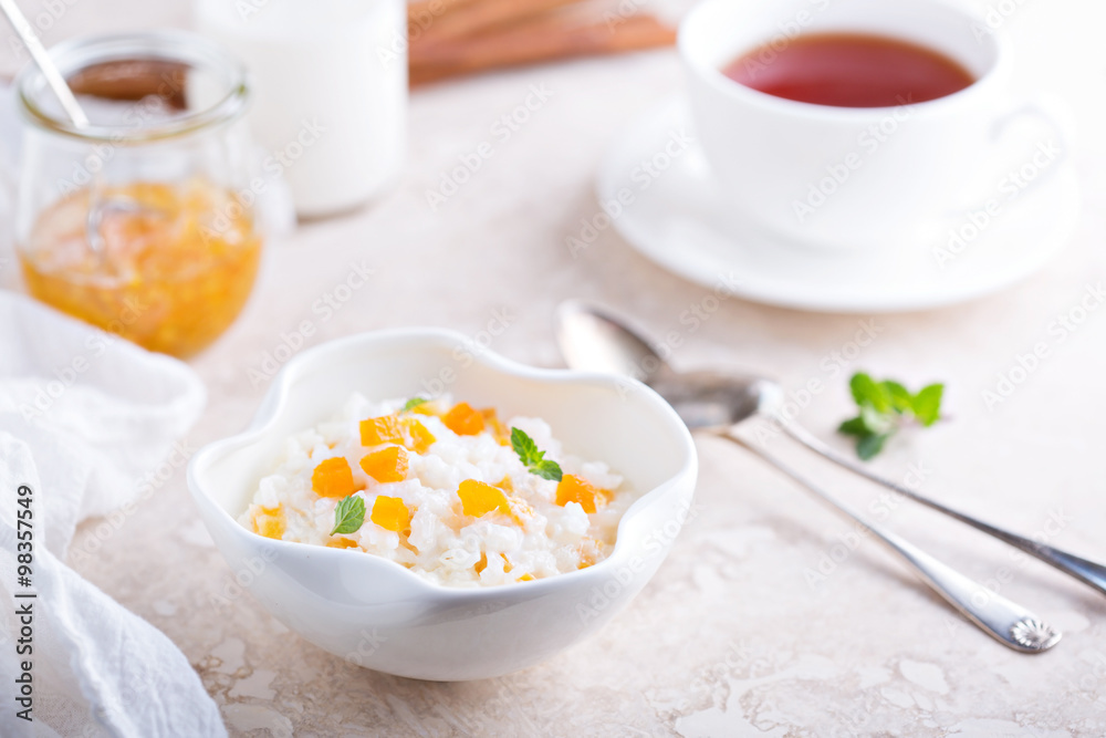 Rice pudding with dried apricots Rice pudding with dried apricots
