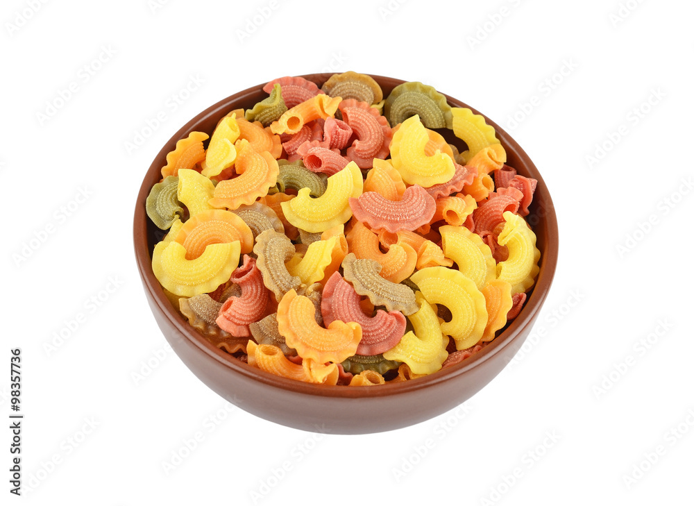 Wholegrain italian pasta in dish Wholegrain italian pasta in dish