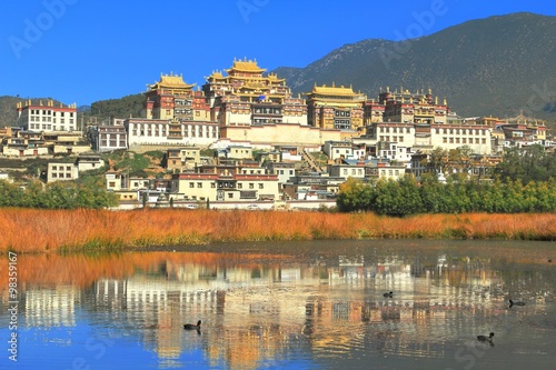 Songzanlin Temple also known as the Ganden Sumtseling Monastery, is a Tibetan Buddhist monastery in Zhongdian city( Shangri-La), Yunnan province China and is closely Potala Palace in Lhasa © jaturunp