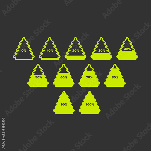 Christmas tree with percent and bars
