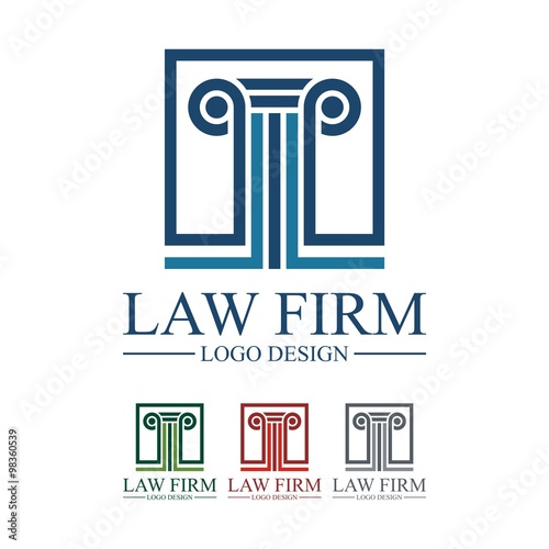 Law Firm Logo, Law Firm Square Pillar Design Logo Vector