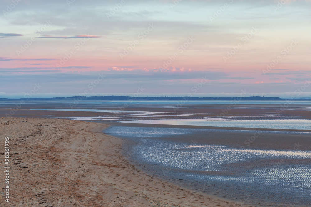 Inverloch foreshore beach at pink sunset, Australia
