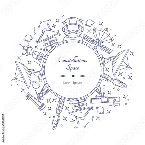 Space exploration. Vector illustration