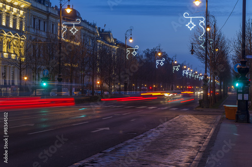 Cityscape in Budapest in Andrassy road, Hungary