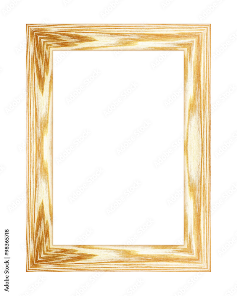 Fototapeta premium wood picture frame Isolated on white background
