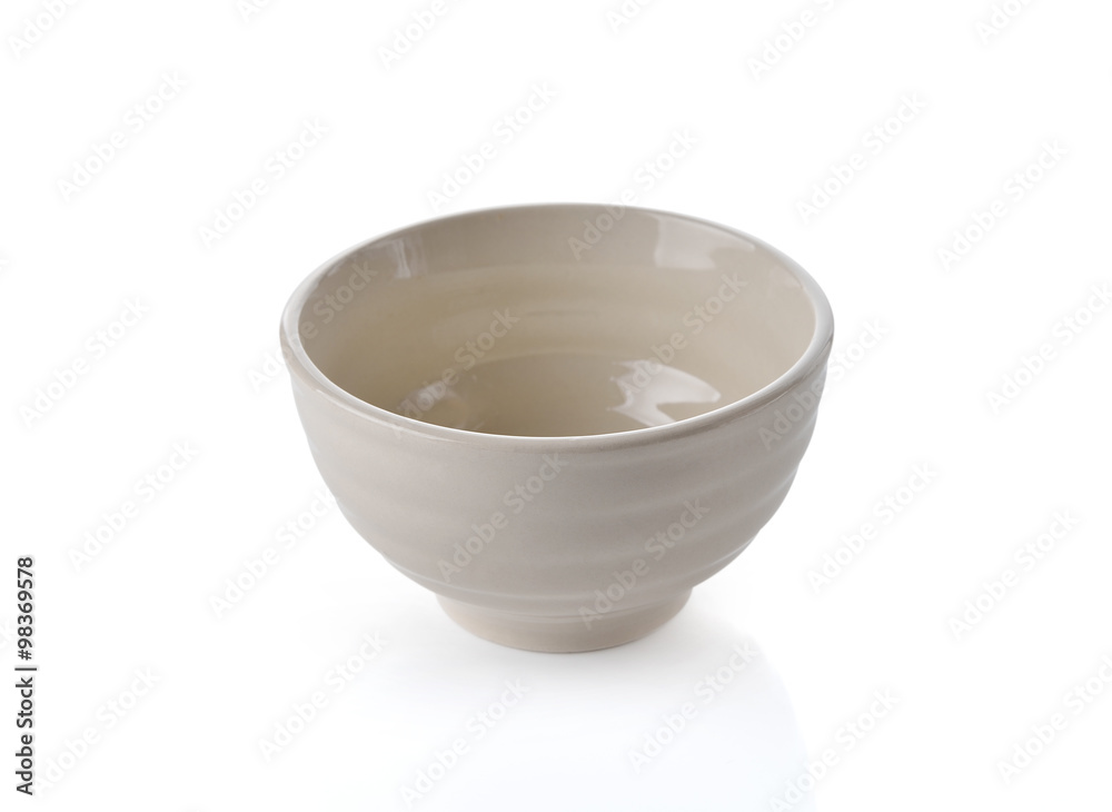 empty beige bowl on white background empty beige bowl on white background