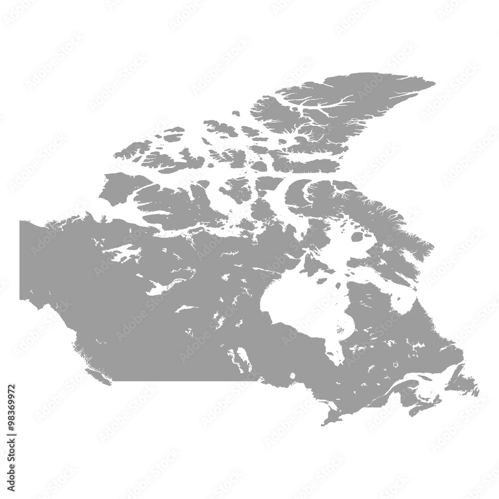 Obraz premium Canada map grey colored on a white background